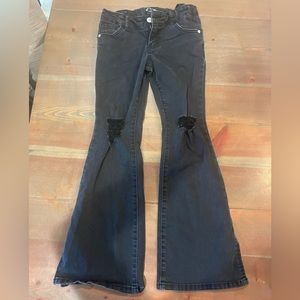 Girls Black Flare Jeans